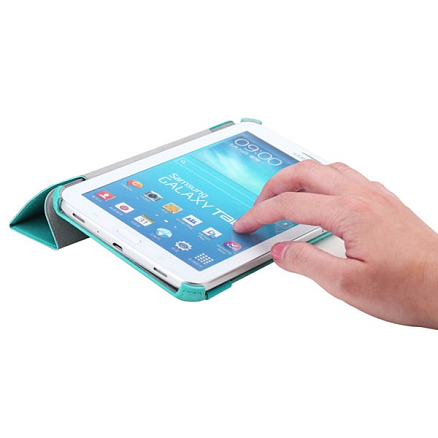 Чехол для Samsung Galaxy Tab 3 7.0 P3200 кожаный Rock серии Texture, ярко-бирюзовый