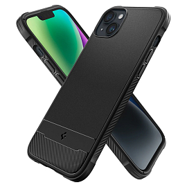 Чехол для iPhone 14 Plus гибридный Spigen Rugged Armor MagFit матовый черный