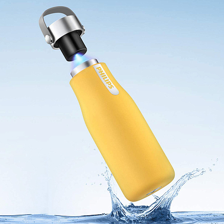 Умная термобутылка для воды Philips GoZero 590 мл желтая