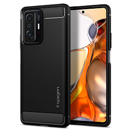 Чехол для Xiaomi 11T, 11T Pro гелевый Spigen SGP Rugged Armor черный
