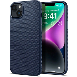 Чехол для iPhone 14 Plus гелевый Spigen Liquid Air синий