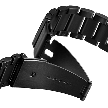 Ремешок-браслет для Samsung Galaxy Watch 42 мм, Watch 3 41 мм, Active, Active 2 40 мм и 44 мм металлический Spigen SGP Modern Fit черный