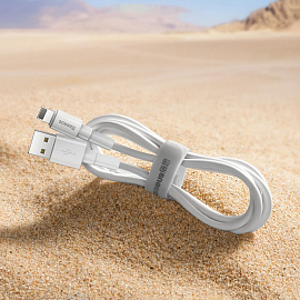 Кабель USB - Lightning для зарядки iPhone 1 м 2.4А Baseus Mini белый