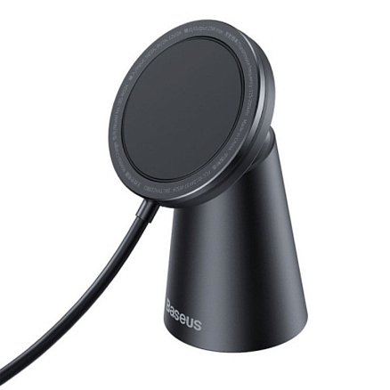 Беспроводная магнитная зарядка MagSafe для iPhone 15W Baseus Simple Magnetic Stand черная