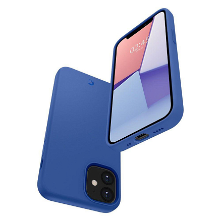 Чехол для iPhone 12 Mini силиконовый Spigen Cyrill Silicone синий