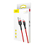 Кабель USB - Lightning для зарядки iPhone 0,5 м 2.4А плетеный Baseus Cafule красный