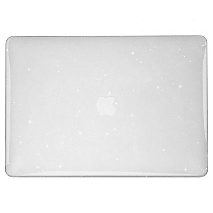 Чехол для Apple MacBook Air 13 (2018-2019) A1932, (2020) А2179, (2020) A2337 пластиковый с блестками Tech-Protect SmartShell прозрачный