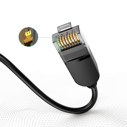 Сетевой кабель (патч-корд) RJ45 Cat.6A UTP длина 1,5 м Ugreen NW122 черный