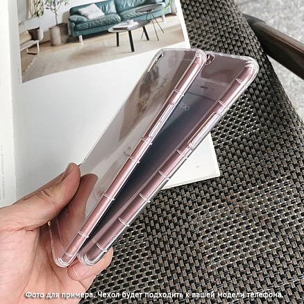 Чехол для Huawei P Smart 2019, Honor 10 Lite гелевый с загибом на экран Costa Line прозрачный