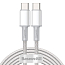 Кабель Type-C - Type-C длина 1 м 5A 20V 100W плетеный Baseus High Density (быстрая зарядка PD, QC 3.0) белый