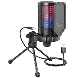 Микрофон для стрима с поп-фильтром Fifine A6V черный