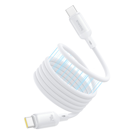 Кабель Type-C - Type-C для зарядки 1 м 240W магнитный органайзер Baseus PicoGo (быстрая зарядка PD) белый