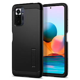 Чехол для Xiaomi Redmi Note 10 Pro гибридный для экстремальной защиты Spigen Tough Armor черный