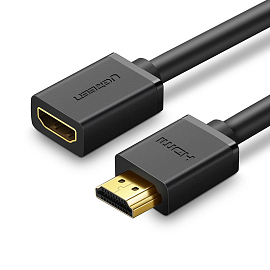 Кабель-удлинитель HDMI - HDMI (папа - мама) длина 2 м версия 2.0 4K 60Hz Ugreen HD107 черный