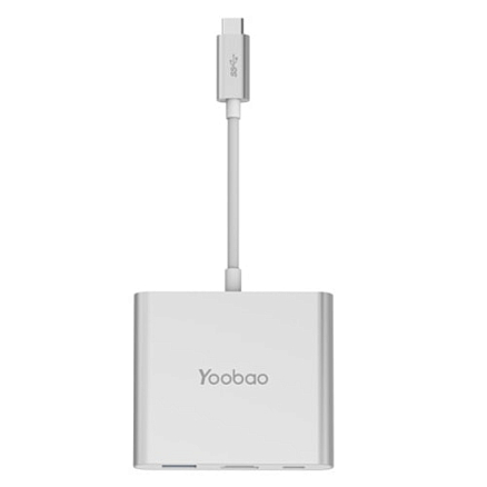 Хаб (разветвитель) Type-C - USB 3.0, HDMI, Type-C (папа - мама) неактивный + хост OTG YOOBAO YB-HUB-HDMI-PD