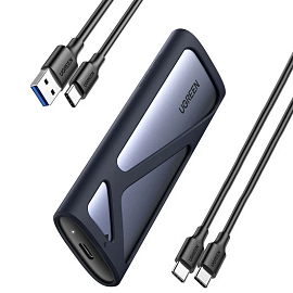 Корпус для SSD M.2 диска USB 3.2 Gen1 Type-A, USB 3.2 Gen1 Type-C (10 Gbps) Ugreen CM400-90264 серый