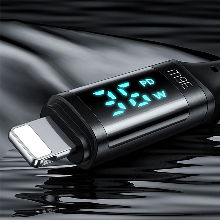 Кабель Type-C - Lightning для зарядки 1,2 м 3А 36W с дисплеем плетеный McDodo CA-1030 (быстрая зарядка PD) черный