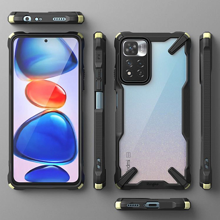 Чехол для Xiaomi Redmi Note 11 Pro+ гибридный Ringke Fusion X со светящимися вставками черный