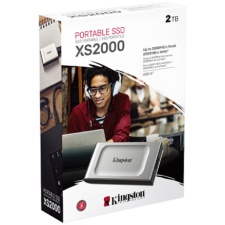 Внешний SSD накопитель Kingston XS2000 2TB Type-C USB 3.2 Gen2x2 серебристый