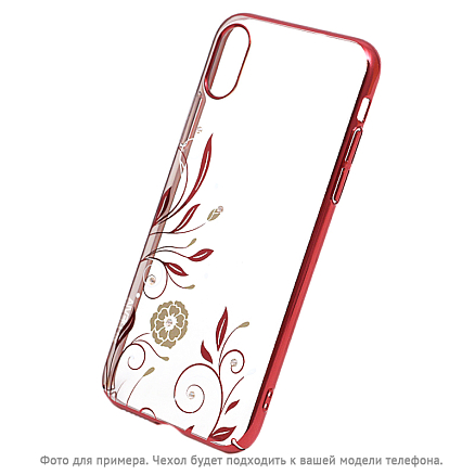 Чехол для iPhone X, XS пластиковый Devia Petunia прозрачно-красный