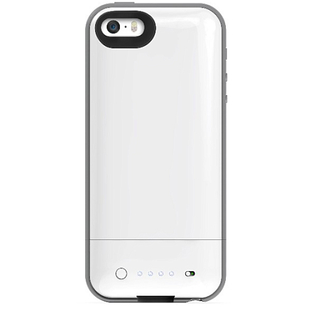 Чехол-аккумулятор для iPhone 5, 5S, SE Mophie Juice Pack Plus 2100mAh бело-серый