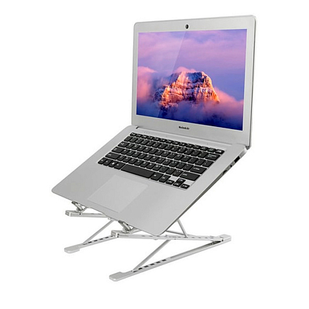 Подставка для ноутбука до 17 дюймов складная Evolution LS112 металлическая серебристая