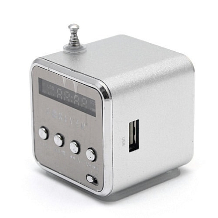 Портативная колонка Forever MF-100 с FM-радио, USB и поддержкой microSD карт серебристая