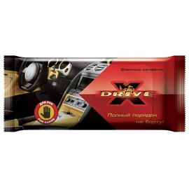 Влажные салфетки для автомобилистов универсальные X-Drive 15 шт.