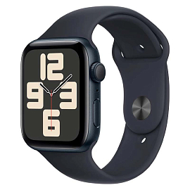 Умные часы Apple Watch SE 2 GPS 2024 44 мм с силиконовым ремешком S/M черные