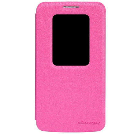 Чехол для LG G2 Mini D618 книжка с окошком NillKin Sparkle розовый