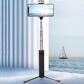 Монопод (палка для селфи) Bluetooth с кнопкой, подсветкой и треногой Nova G18 черный