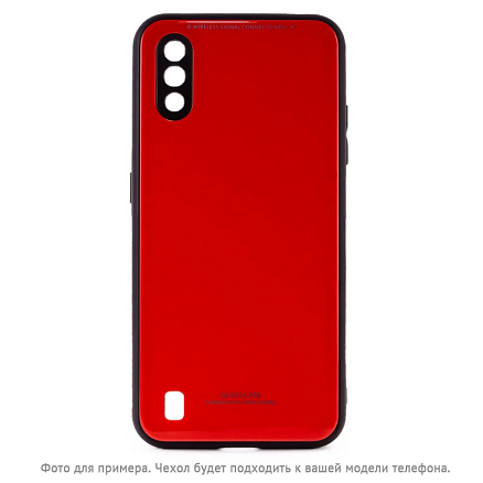 Чехол для Huawei P40 Lite, Nova 6 SE силиконовый CASE Glassy красный