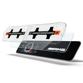 Защитное стекло для экрана мультимедиа системы автомобиля Mercedes E-Class 2020-2021 Spigen EZ FIT прозрачное