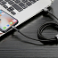 Кабель USB - Lightning для зарядки iPhone 1 м 2.4А плетеный Baseus Cafule SE черно-серый