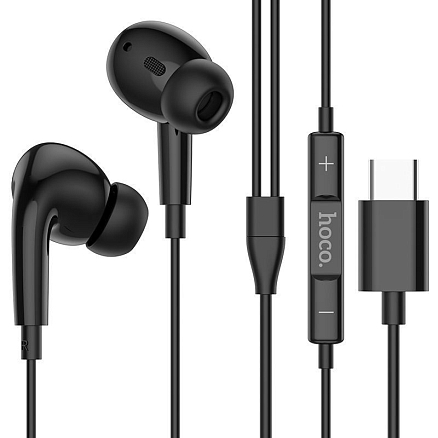 Наушники Hoco M1 Pro в разъем Type-C вакуумные с микрофоном и пультом черные
