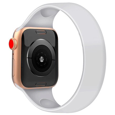 Ремешок-браслет для Apple Watch 42 и 44 мм силиконовый Nova Silicone белый