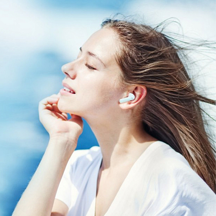 Наушники TWS беспроводные Haylou MoriPods ANC вакуумные с микрофоном и активным шумоподавлением белые