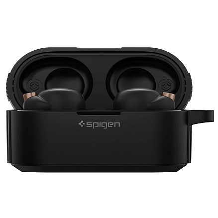 Чехол для наушников Sony WF-1000XM4 гелевый Spigen Rugged Armor черный