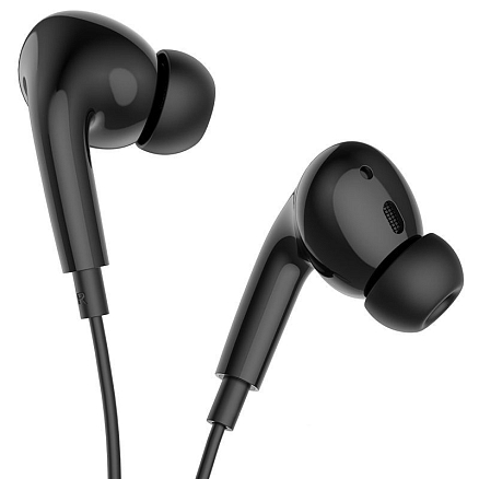 Наушники Hoco M1 Pro в разъем Type-C вакуумные с микрофоном и пультом черные