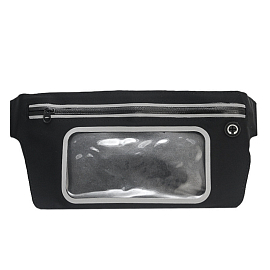 Сумка на пояс спортивная для телефона до 6 дюймов с окошком GreenGo Super Fit черная