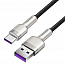 Кабель Type-C - USB для зарядки 0,25 м 5А 40W плетеный Baseus Cafule Metal Data (быстрая зарядка Huawei, QC) черно-серебристый