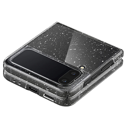 Чехол для Samsung Galaxy Z Flip 4 пластиковый ультратонкий с блестками Spigen Air Skin прозрачный