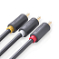 Кабель 3RCA - 3RCA тюльпаны (папа - папа) 1,5 м Ugreen AV105