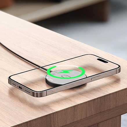 Беспроводная магнитная зарядка MagSafe для iPhone 15W McDodo CH-4360 черная