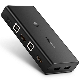 KVM переключатель на 5 компьютеров HDMI, USB 2.0 Ugreen CM200 черный