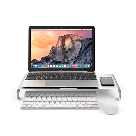 Подставка для ноутбука или монитора Evolution MS101 металлическая серебристая