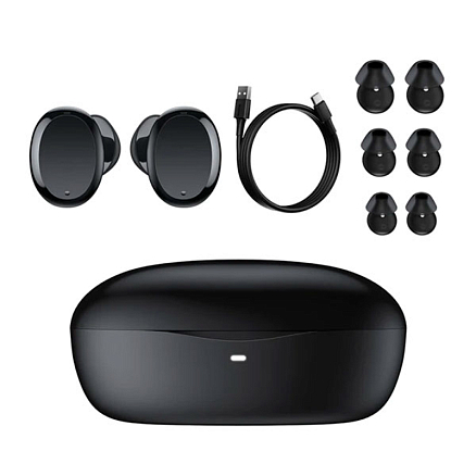 Наушники TWS беспроводные Bluetooth Baseus W11 вакуумные с микрофоном черные