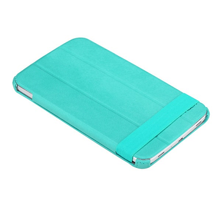 Чехол для Samsung Galaxy Tab 3 7.0 P3200 кожаный Rock серии Texture, ярко-бирюзовый