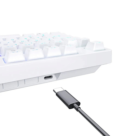 Клавиатура беспроводная Bluetooth Royal Kludge RK87 RK Red механическая с подсветкой игровая белая