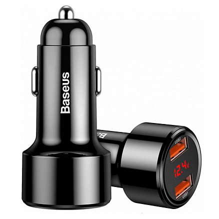 Зарядное устройство автомобильное с двумя USB входами 6А 45W Baseus Magic PPS (быстрая зарядка PD 3.0, QC 3.0) черное